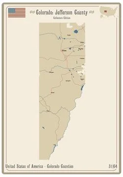 Map of Jefferson County in Colorado Stock Illustration