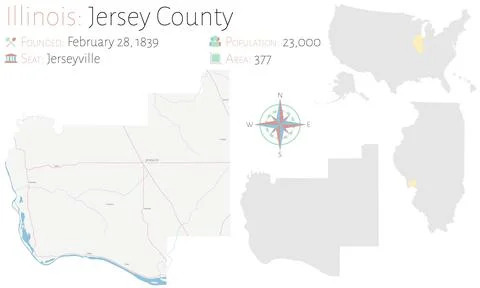 Map of Jersey County in Illinois Stock Illustration
