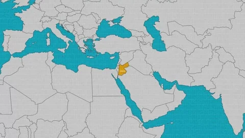 Map of Jordan Stock Footage 295287207