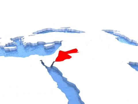 Map of Jordan on globe Illustrazione stock