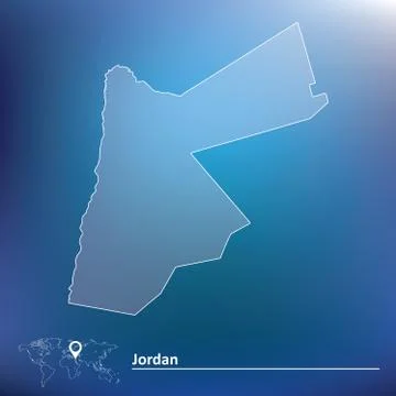 Map of Jordan Stock Illustration