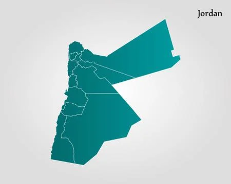 Map of Jordan Stock Illustration