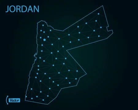 Map of Jordan. Vector illustration. World map Stock Illustration