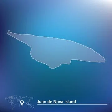 Map of Juan de Nova Island Stock Illustration