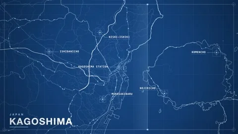 Map of Kagoshima 스톡 동영상 340992937