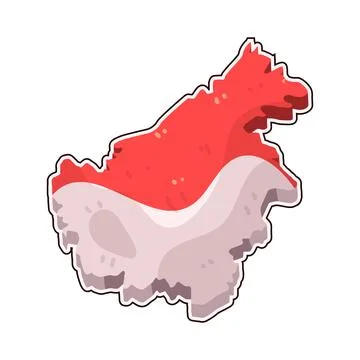 Map of kalimantan illustration Stock Illustration