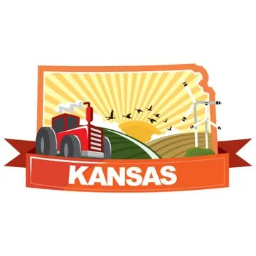 Map Of Kansas Illustration