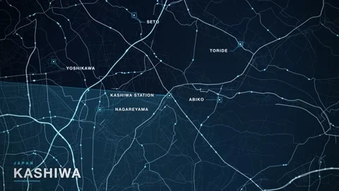 Map of Kashiwa Video stock 340993427