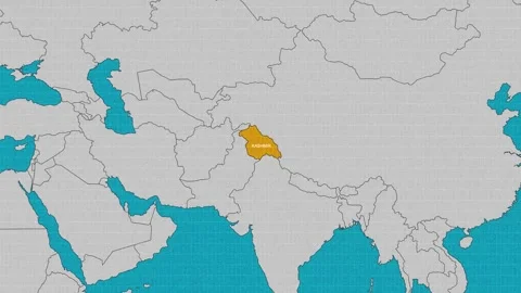 Map of Kashmir Stock Footage 295287349