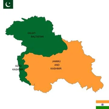Map of Kashmir is a geographical region Stock-Illustration