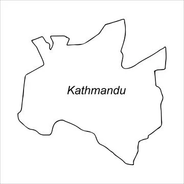 Map of Kathmandu, Nepal Stock Illustration
