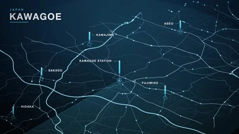 Map of Kawagoe 스톡 동영상 340993363
