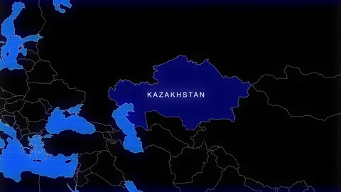 Map Of Kazakhstan Stock Footage 294575720