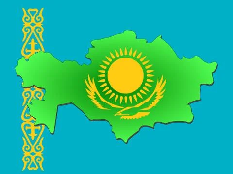 Map of kazakhstan Stock Illustration