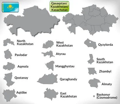 Map of kazakhstan Stock Illustration