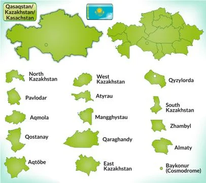 Map of kazakhstan Stock Illustration