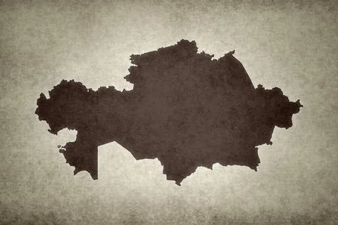 Map of Kazakhstan printed on a paper Stock Illustration