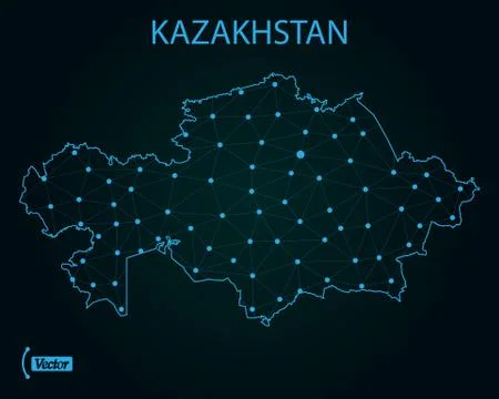 Map of Kazakhstan. Vector illustration. World map Stock Illustration