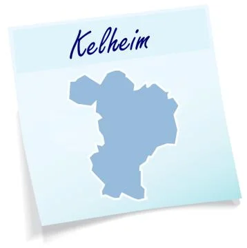 Map of kelheim as sticky note Stock Illustration