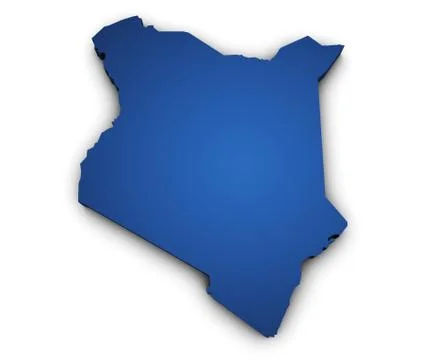 Map of kenya 3d shape Stock Illustration
