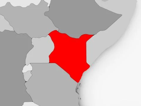 Map of Kenya Stock Illustration