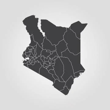 Map of Kenya Illustrazione stock