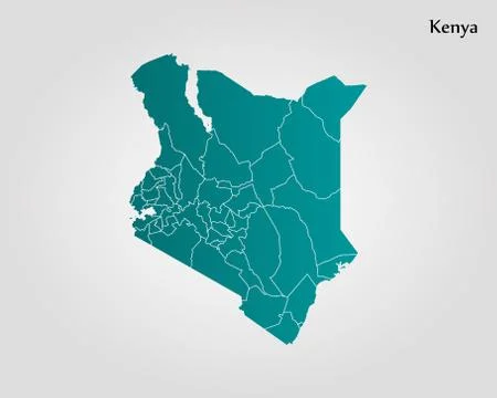 Map of Kenya Stock Illustration