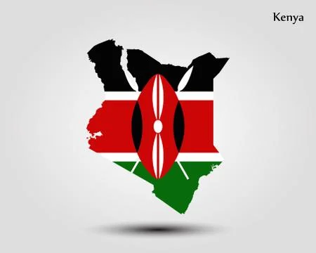 Map of Kenya Stock Illustration