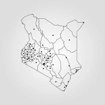 Map of Kenya Stock Illustration