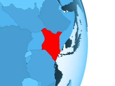 Map of Kenya in red Stock Illustration
