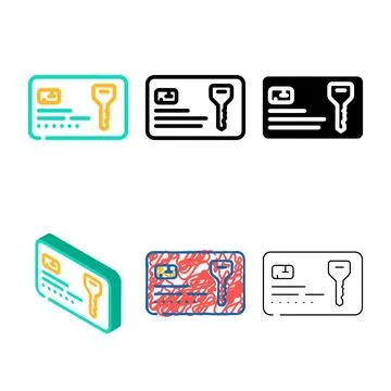 Map key color icon styleset vector Stock Illustration