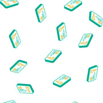 Map key isometric icon seamless pattern Stock Illustration