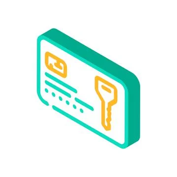 Map key isometric icon vector illustration Stock Illustration