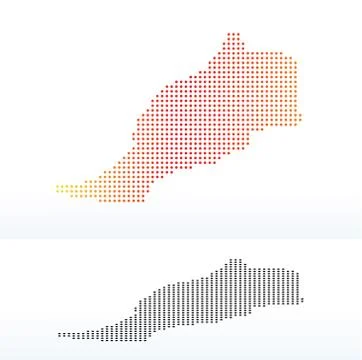 Map of Kingdom  Morocco with Dot Pattern Illustrazione stock