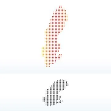 Map of Kingdom  Sweden with Dot Pattern Stock Illustration