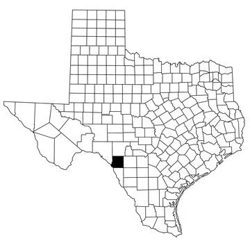 Map of Kinney County in Texas state on white background. single County map .. Stock Illustration