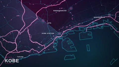 Map of Kobe Stock-Footage 340993630