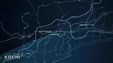 Map of Kochi Stock Footage 340993727