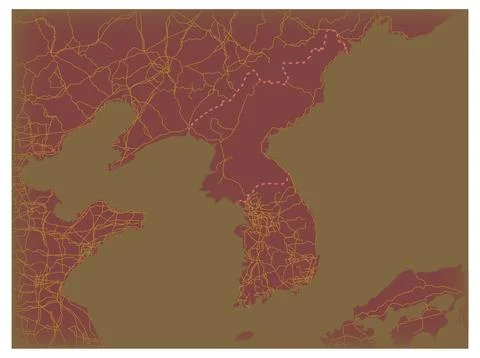 Map of the Korean Peninsula Stock Illustration