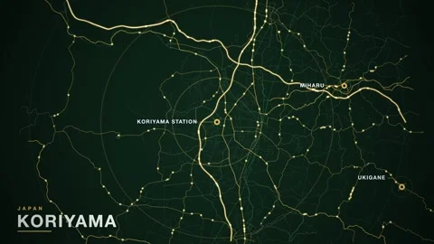 Map of Koriyama Vídeos de archivo 340993591
