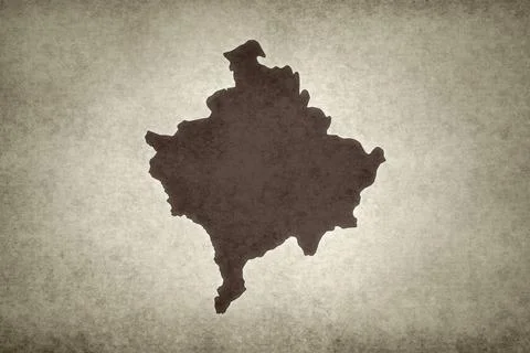 Map of Kosovo printed on a paper Stock Illustration