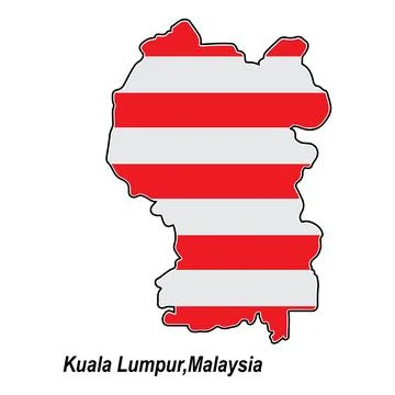Map of kuala lumpur, malaysia Stock Illustration