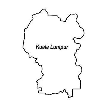 Map of kuala lumpur, malaysia Stock Illustration