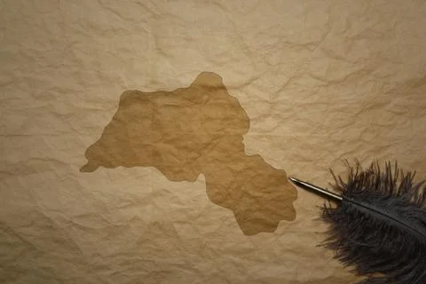 Map of kurdistan on a old paper background with old pen Stock Photos