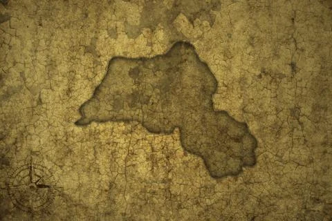 Map of kurdistan on a old vintage crack paper background . Stock Photos