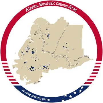 Map of Kusilvak Census Area in Alaska, USA. Stock Illustration