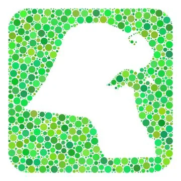 Map of Kuwait - Dotted Collage with Hole Illustrazione stock