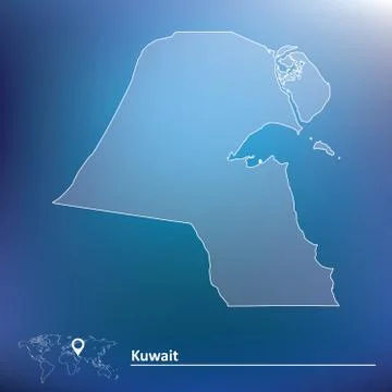 Map of Kuwait Stock Illustration