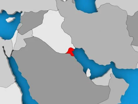 Map of Kuwait Stock Illustration