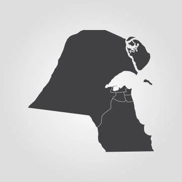 Map of Kuwait Stock Illustration